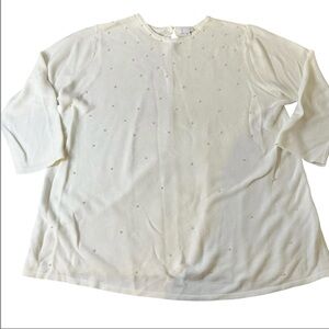 J. Jill Ivory Pearl 3/4 Sleeve, Luxurious Women's Sweater, soft cotton blend